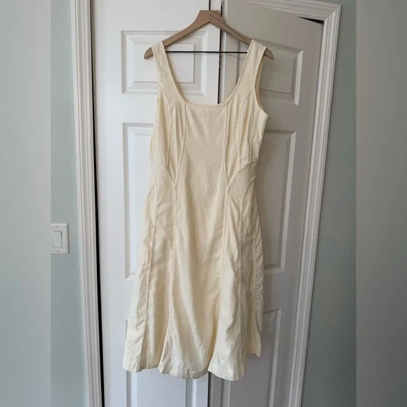 House of Harlow 1960 Cream Linen Blend Midi Dress. Size L - Picture 2 of 7